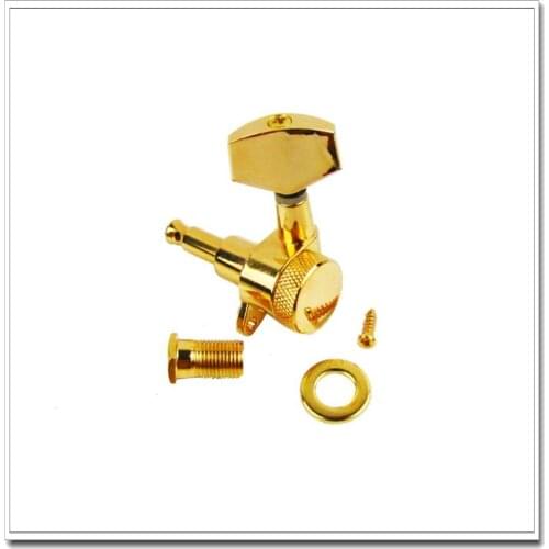 Set of 3L3R Big Button Locking Guitar Tuning Pegs Tuners Machine Head Gold