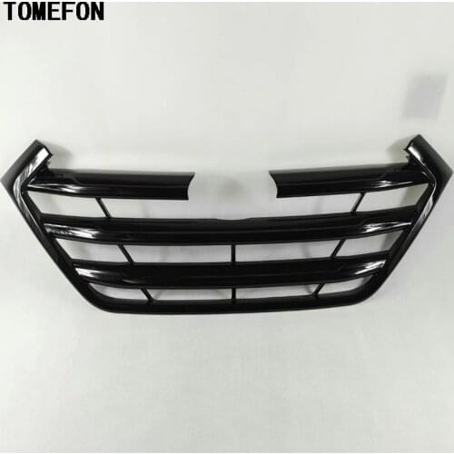For Hyundai Tucson 2016 2017 ABS Front Center Racing Grille Cover Frame Grille Cover Front Engine Hood Sticker Trim 1piece