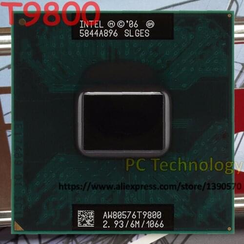 Original Core 2 Duo CPU T9800 (6M Cache, 2.93GHz, 1066MHz FSB) Socket 479 For GM45/PM45 laptop processor free shipping