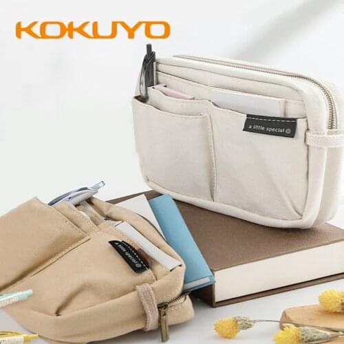 Retro style literature and art simple Shange grid stationery Japan KOKUYO new one-meter new pure large-capacity bag multi