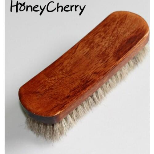 Full Horse Hair Brush, Gray White Hair, Shoe Leather Grease, Polishing, No Skin Damage