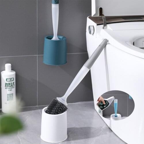 Silicone toilet brush, no dead corners, household toilet cleaning, can be filled with lotion long handle brush, bathroom pendant