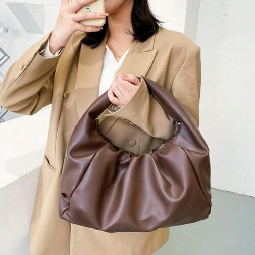 Top Handle Bags For Women 2021 Genuine Soft Leather Hand Bag Ladies New Clutch Purses Female Dumpling Shoulder Bag Large Pouch