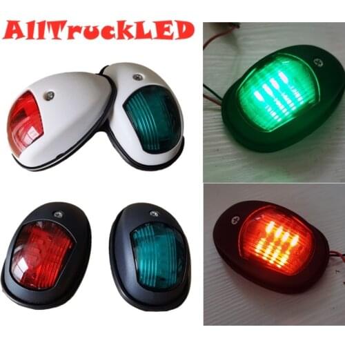 2Pcs 12V 24V LED Running Lights For Boat Signal Lamp Marine Navigation Light Yacht Accessories Red Green Truck Trailer Lamps