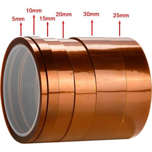 Length 30M Width 5/10/15/20/25/30mm Film Heat Resistant Polyimide Tape High Temperature Adhesive Insulation Electric Tape