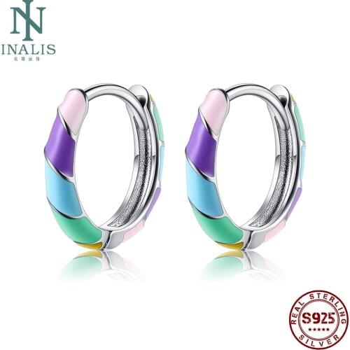 INALIS 100% Real 925 Sterling Silver Earrings Colorful High-End Earrings For Women Fine Jewelry Best Selling Valentine Day Gift