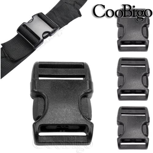 Side Release Buckle Parachute Paracord Buckle Bracelet Dog Collar Outdoor Camp Backpack Strap Bag Parts Black Plastic 10pcs 20mm