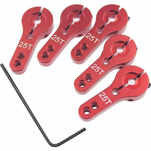 6pcs 25T Aluminum Servo Horn M3 threads Steering Arm High Torque Servos Motors Parts RC Car Plane Boat