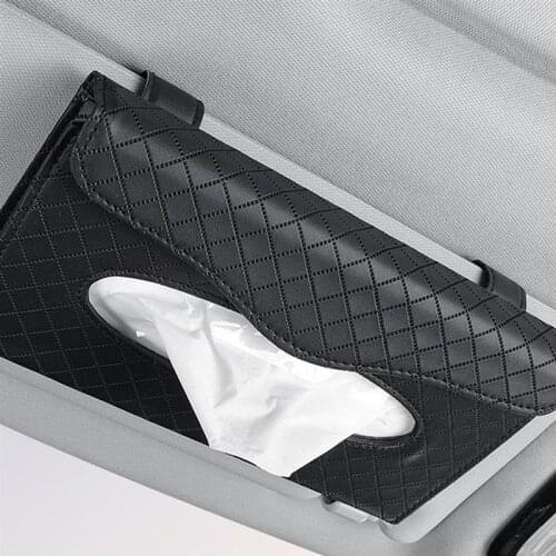 Car Tissue Box Sun Visor Napkin Holder Backseat Tissue Case Auto Interior Storage Decoration Case Car Interior Supplies