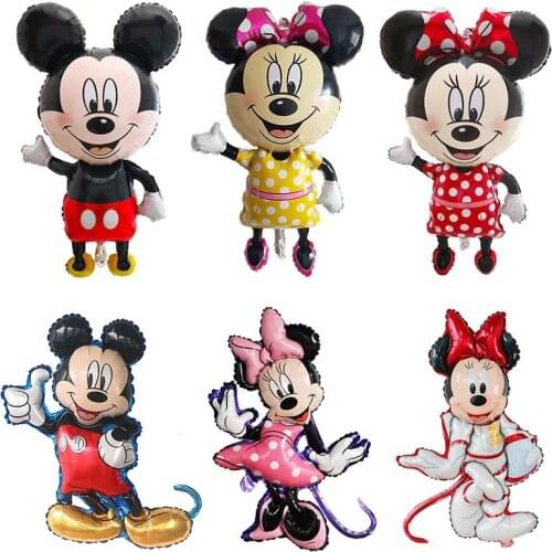 Cartoon Large Mickey Minnie Mouse Foil Balloons Birthday Party Decorations Kids Toys Baby Shower Theme Party Balloon Air Globos