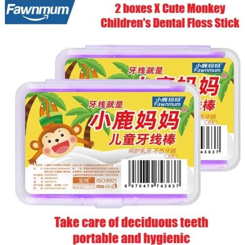 Childrens for Teeth Cleaning Fawnmum Monkey Dental Floss Interdental Brush Dentist Materials Dentistry Tool Plastic Toothpicks