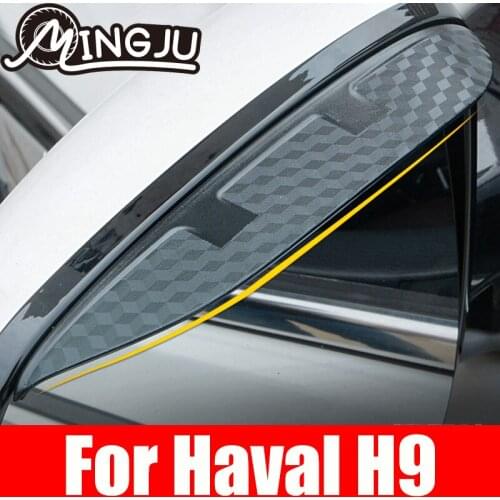 For Haval H9 2015 2016 2017 2018 2019 Car Rearview Eyebrow PC Material Mirror Rain Car Decoration Accessories