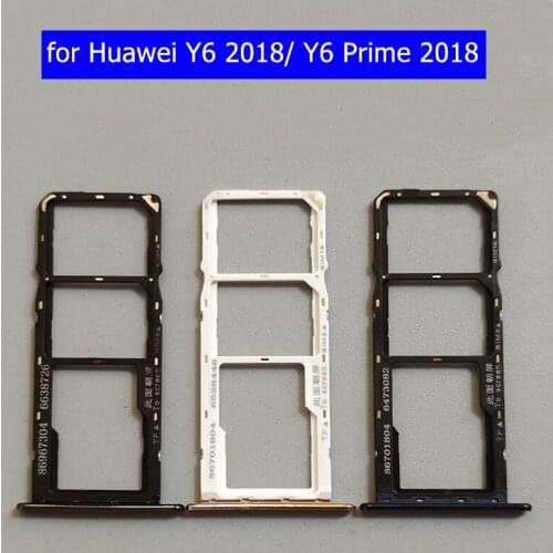 For Huawei Y6 2018/ Y6 Prime 2018 Card Tray Holder SIM Micro SD Card Slot Adapter Holder Repair Spare Parts