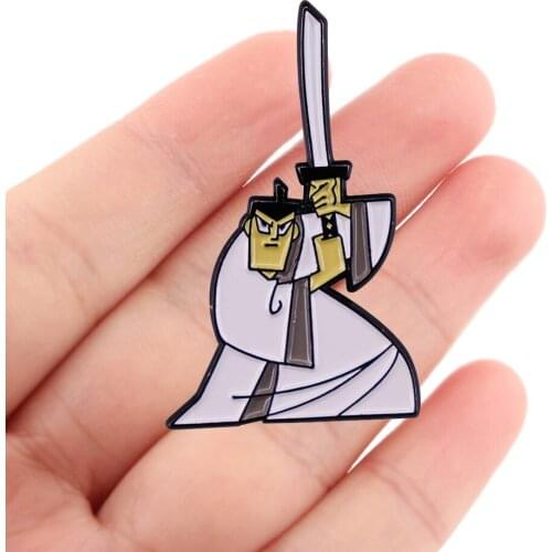 DZ2187 Funny samurai Enamel Pins and Brooches for Woman Fashion Lapel Pin for Clothes Backpack Bags Badge Gifts