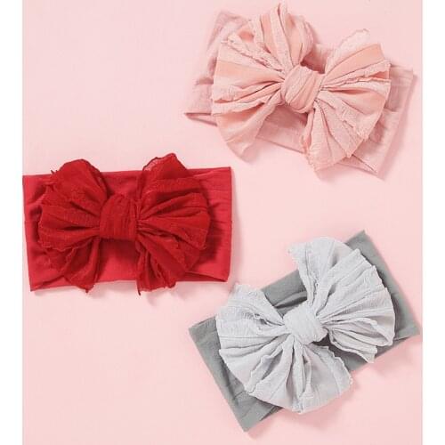 Messy Bow Nylon Headbands, Knot bow Wide Nylon Turban Headwrap, Baby Girls Hair accessories