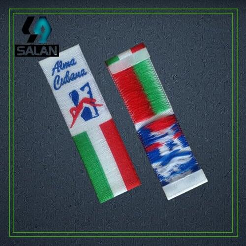 Custom Manhattan fold Clothing woven labels customized Book fold sewing tags T-shirt fabric Embroidered Tags free shipping