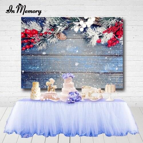 InMemory Christmas Wood Backdrops For Photo Snow Christmas Gift Photography Background Holiday Photophone Customized