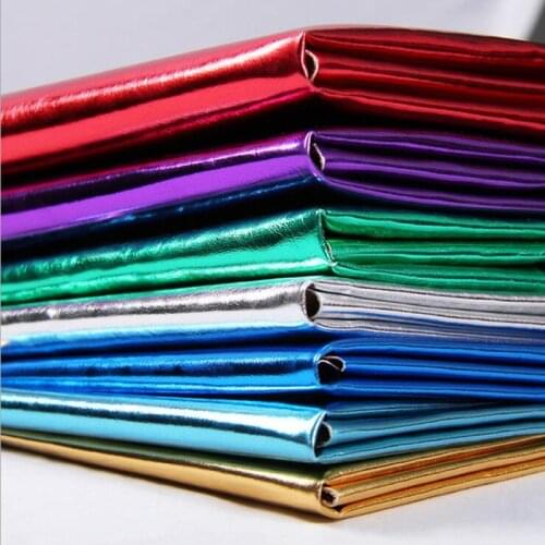 Faux Metal Gilding Ransfer Coatiing Leather Fabrics PU Glitter Hairpin Decorative Clothes Artificial Leather Skin 96*140cm