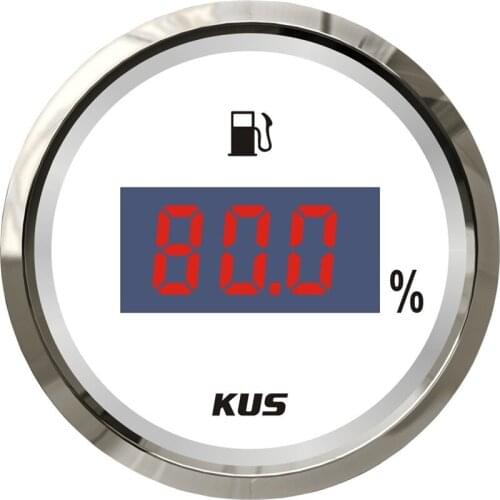 1pc Digital Fuel Level Meters 52mm White Color Fuel Level Gauges 0-190ohm or 240-33ohm 12v/24v Suitable for Boat Auto