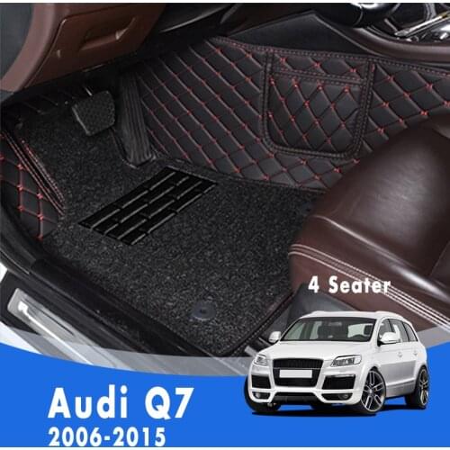 LHD Luxury Double layer Wire loop Carpets Car Floor Mats For Audi Q7 2015 2014 2013 2012 2011 2010 2009 2008 2007 2006 4 Seats
