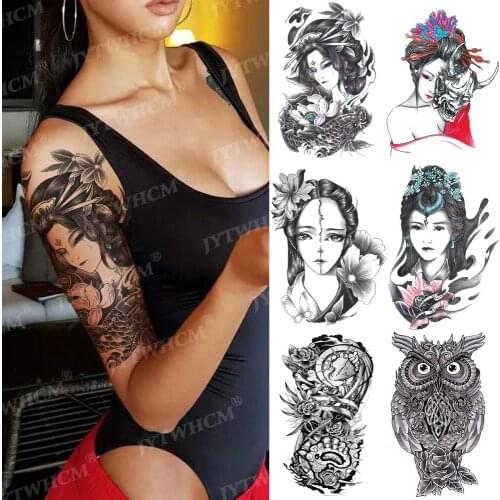 Figure Fake Sleeve Sticker Waterproof Large Picture Temporary Female Tattoos Designs Flash Body Realistic Sticker For Women Kids