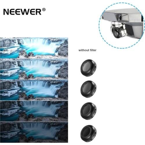 Neewer 4 Pieces Drone Neutral Density ND Filter Kit for DJI Mavic and Mavic Pro Quadcopter (Multi-coated HD ND4 ND8 ND16 ND32)
