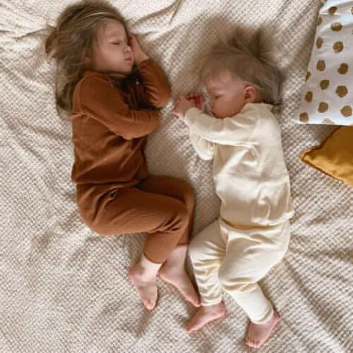 2020 new brand toddle baby Clothes sets For Boys Girls Ribbed Set With Full Sleeve Kids Soft Autumn Winter pajamas 2 Pcs/set