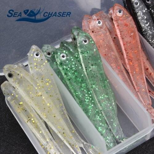 NEW 25pcs 7cm 2g soft bait sea fishing tackle fishing lure silicone bait soft Transparent fish Set and Tackle Box Free shipping