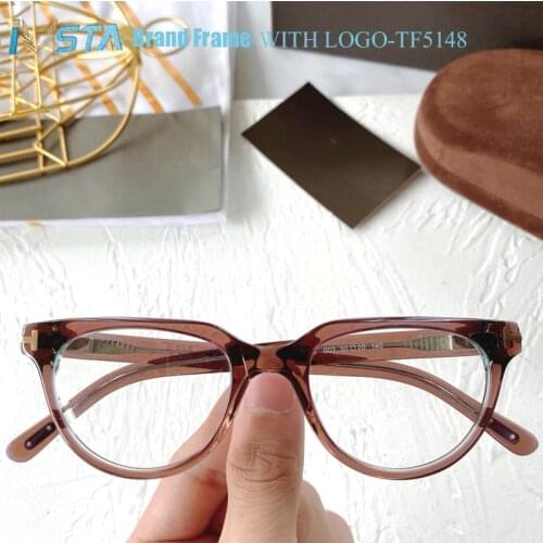IVSTA TF5148 Cat Eye Glasses Women with Logo Luxury Brand Designer Top Quality Optical Frame with Box Prescription Glasses Retro