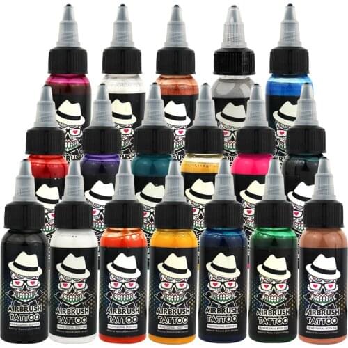 OPHIR 12/18 Colors Temporary Tattoo Airbrush Pigment 30ML/Bottle Airbrush Inks Pigment for Body Paint Colors TA053