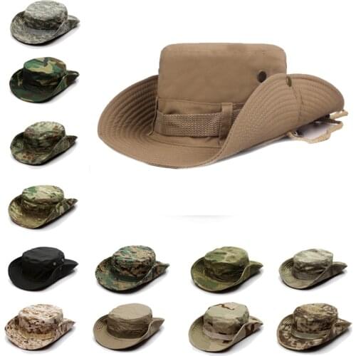 Camouflage Bucket Hat Military Boonie Hat Camo Men Foldable Suncap Outdoor Sports Sun Cap women Fishing Hiking Hunting Hats