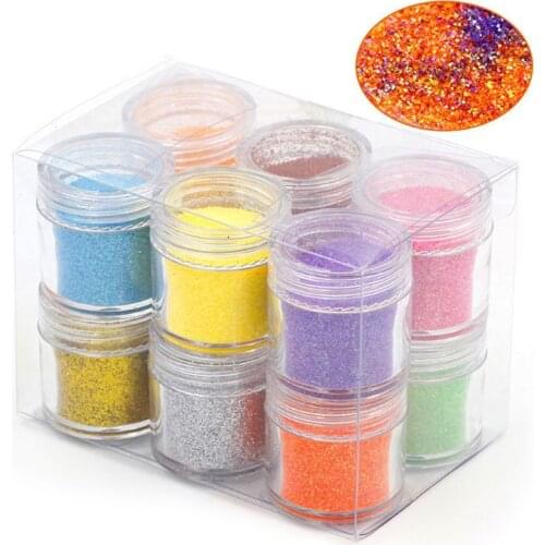 12 Boxes Resin DIY Sequins Glitters Pigment Colorant Crystal Mud Nail Art Crafts