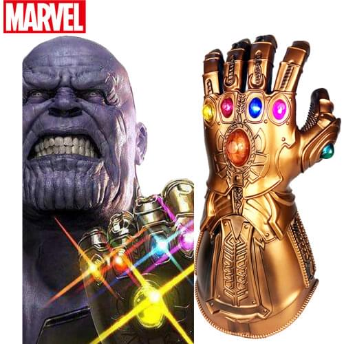 Marvel Thanos Infinity Gauntlet Light Glove Superhero Cosplay Gloves LED Kids Adult Carnival Costume Halloween Props