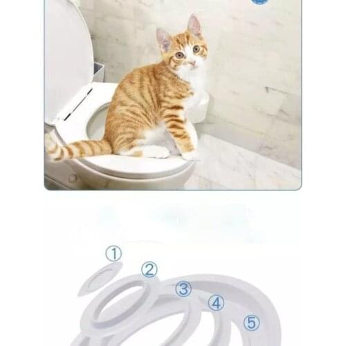 Plastic Cat Toilet Training Kit Litter Box Puppy Cat Litter Mat Cat Toilet Trainer Toilet Pet Cleaning Cat Training