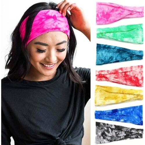 Tie Dye Cycling Yoga Sport Sweat Headband Men Sweatband For Men Women Yoga Hair Bands Head Sweat Bands Sports Safety
