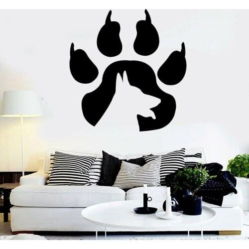 Paw Prints Wall Decal Silhouette Dog Animals Pets Shop House Decor Door Window Vinyl Stickers Cute Creative Mural Removable M963
