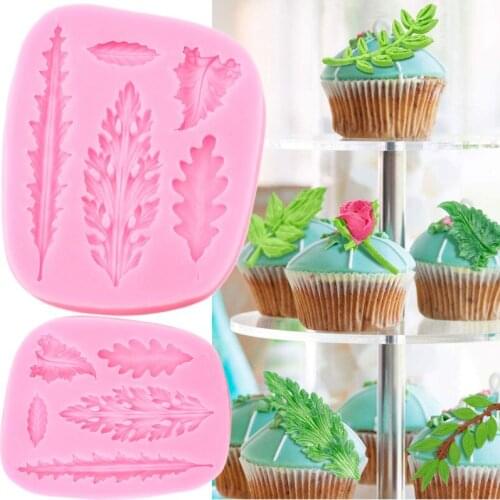 Leaves Silicone Molds Leaf Cake Border Fondant Cake Decorating Tools Cupcake Topper Candy Polymer Clay Chocolate Gumpaste Moulds