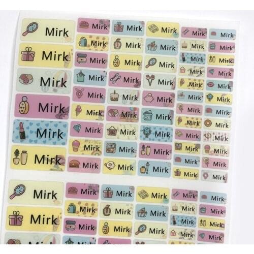 Fashion Girl Pattern Iron On Stickers Custom Name Labels Kids Personalized Waterproof Tags For Children Clothes School Uniforms