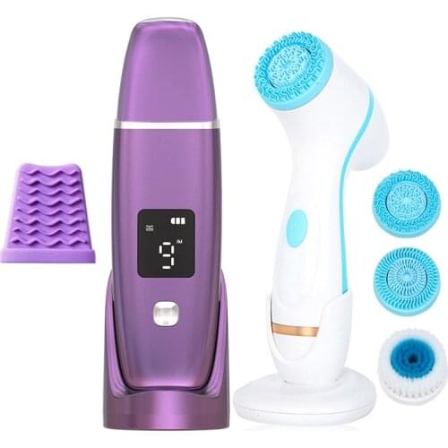 Ultrasonic Skin Scrubber Facial Cleaner Machine Face Blackhead Remover Vibration Face Cleaner Brush Acne Skin Care Tool