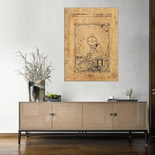 Hard Disk Drive patent, Computer wall art, posters,Geek decor,vintage print,blueprint,gift idea, wall Decorations
