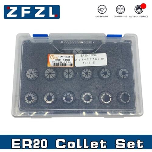 1Set Spring ER20 Collet Chuck Engraving Machine Spindle ER20 1-13MM High Precision 0.015/0.008MM ER Chuck CNC Milling Machine