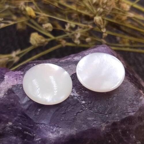 100pcs/lot 6-14mm Natural Round Mother of Pearl shell Round flat bottom curved shell for DIY Jewelry