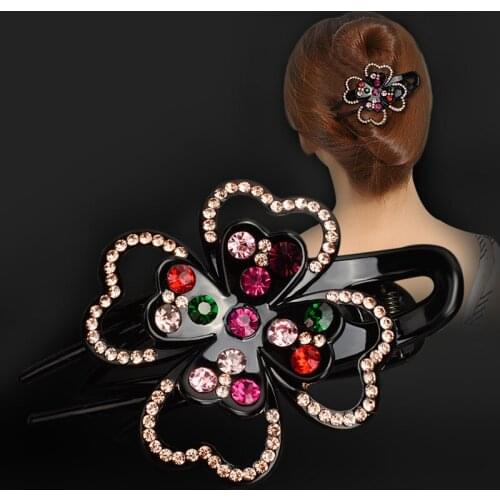2021 Oriental Charm Wild Three-tooth Clip Hairpin Rhinestone Adult Grab Clip Back Head Disc Hair Device Graceful Goddess U7