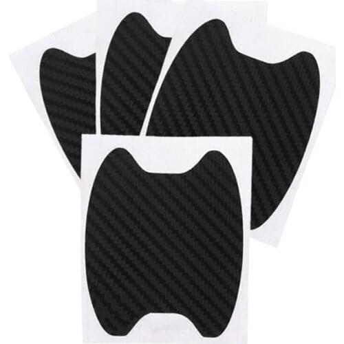 4PCs Clear Door Cup Handle Paint Scratch Protection Guard Film Carbon Fiber Easy to install 97x85mm