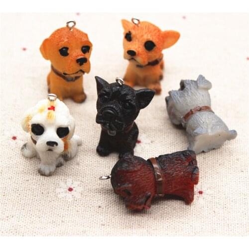 5pcs Mix Patterns Cute 3D Dog Home Micro Fairy Garden Figurines Miniatures Home Garden Decoration DIY Accessories,high 3cm