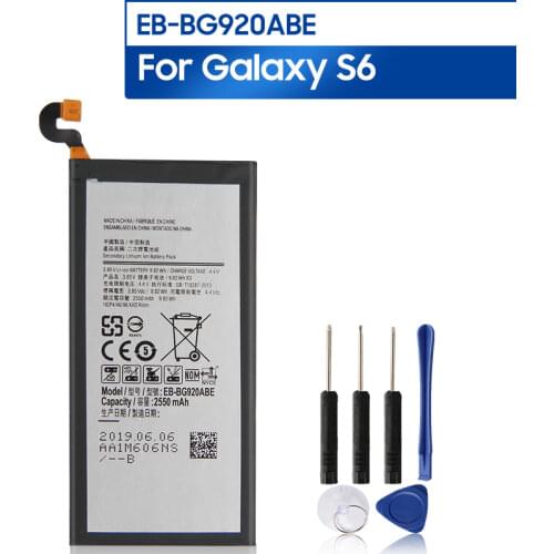 Original Replacement Phone Battery EB-BG920ABE For Samsung GALAXY S6 G920 G920A G920V G920T G920F EB-BG920ABA Battery 2550mAh