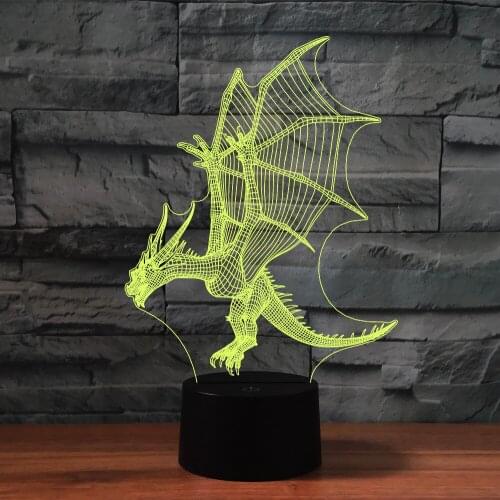 Acrylic 3D Night Light 7 Color Changing Touch Table Lamp Dinosaur Shape For Kids Gift Home Decor