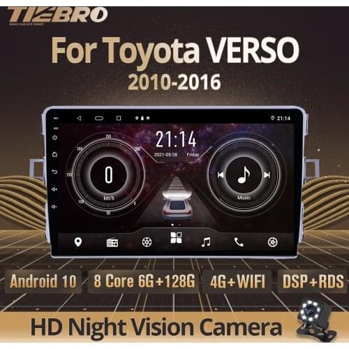 TIEBRO 2 DIN Android10.0 Car Radio For Toyota Avensis VERSO 2010-2016 Stereo Receiver GPS Navigation Bluetooth Player Auto Radio