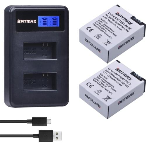 Batmax 2pcs AHDBT-301 AHDBT-302 Camera Battery +LCD Dual USB Charger for Gopro Hero 3/3 Hero3 Hero3 Camera Hero3 Go Pro