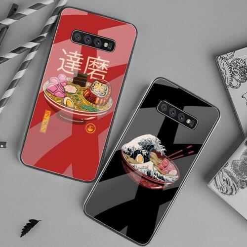 HOTCASHOP Great Ramen Wave Japan Phone Case Tempered Glass For Samsung S20 Plus S7 S8 S9 S10 Plus Note 8 9 10 Plus